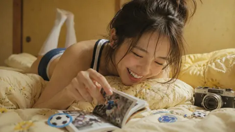 Intimate japanese style soccer girl photography
