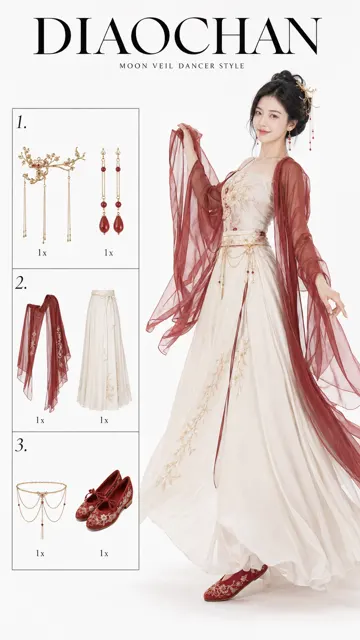 Vertical minimalist diaochan clothing catalog page