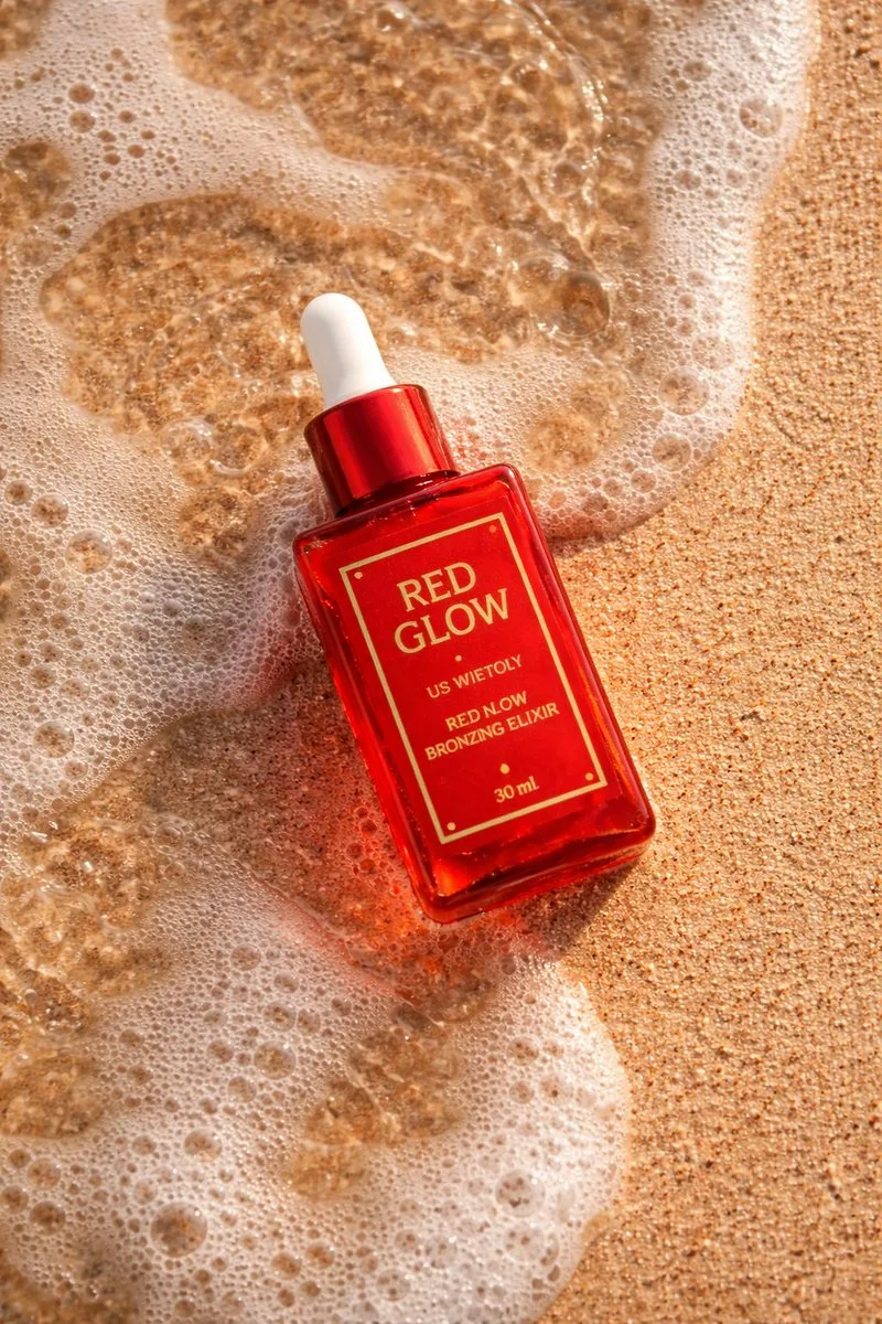 Red serum on golden beach — Sonra
