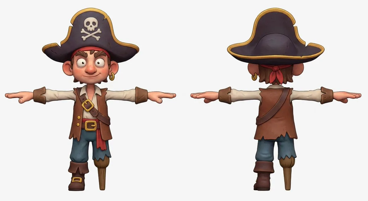 Soft clay cartoon pirate — Sonra