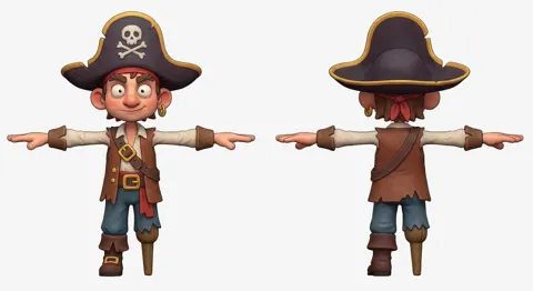 Soft clay cartoon pirate