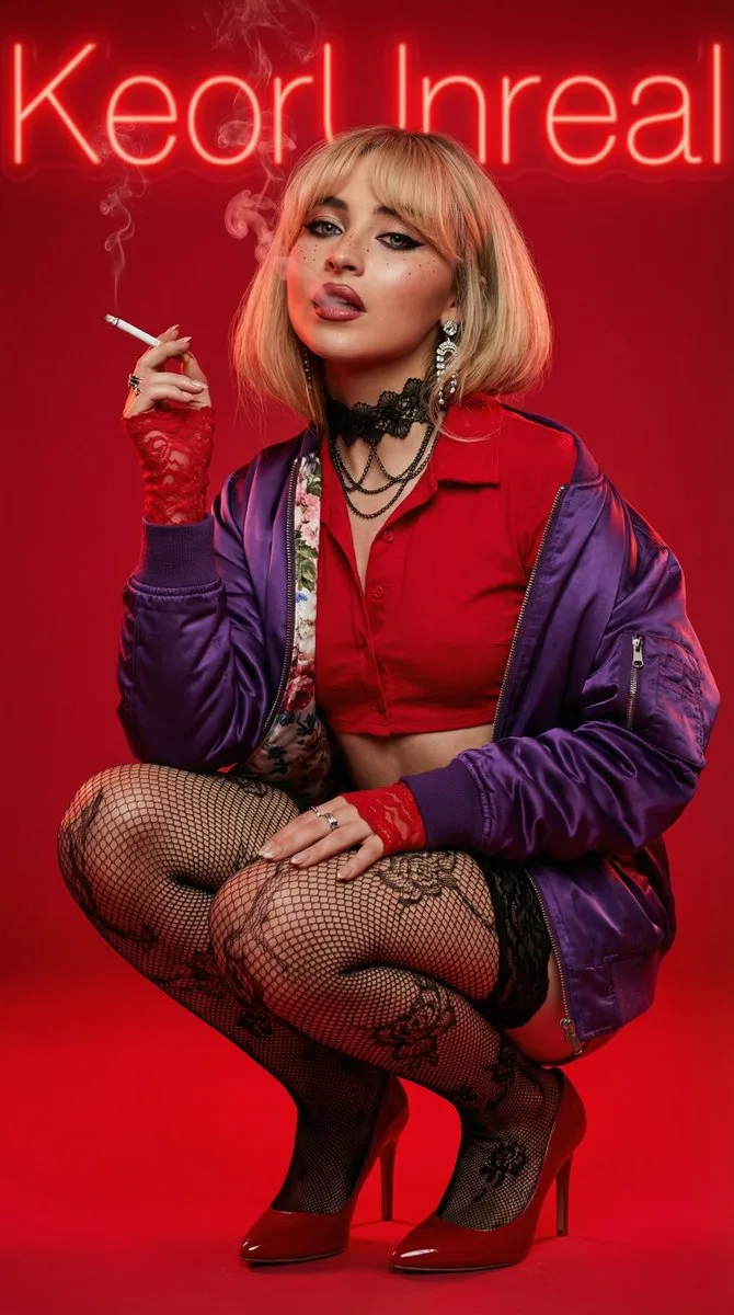 Ultra realistic blonde smoking portrait — Sonra