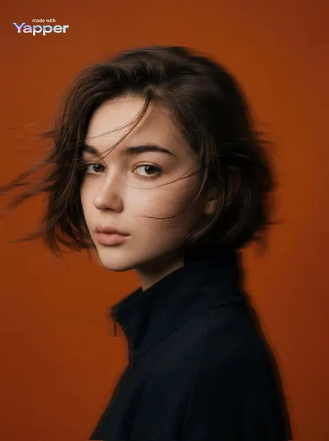 Orange mysterious girl profile