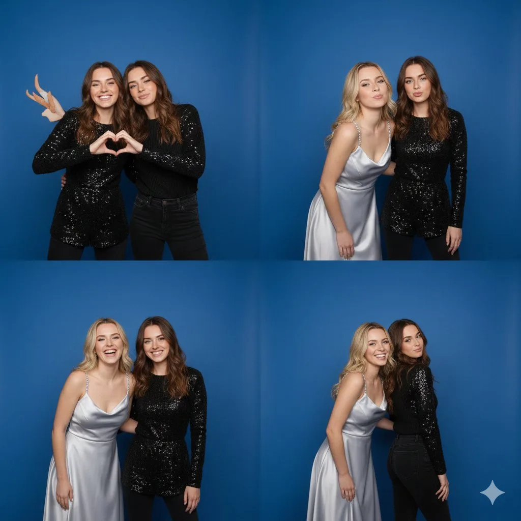 Fashion besties blue studio photobooth — Sonra