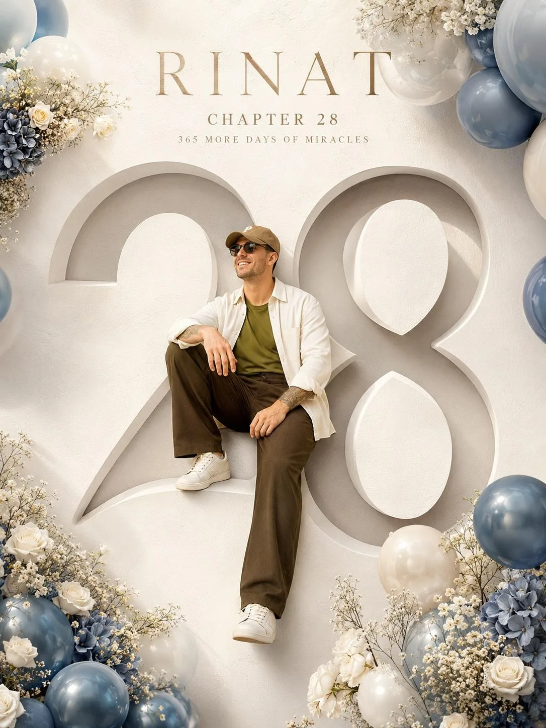 Luxury minimalist 3d birthday milestone poster — After
