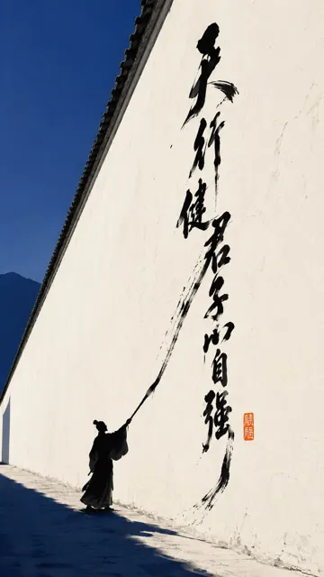 Oriental zen minimalist silhouette poster