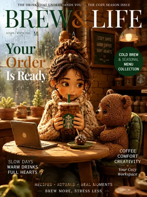 Starbucks claymation cozy autumn cafe prompt