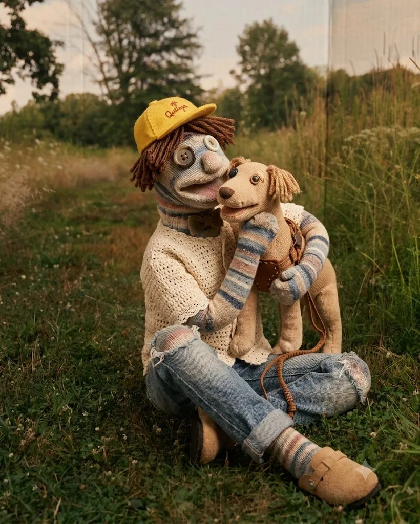 Handmade sock doll photo recreation — Sonra