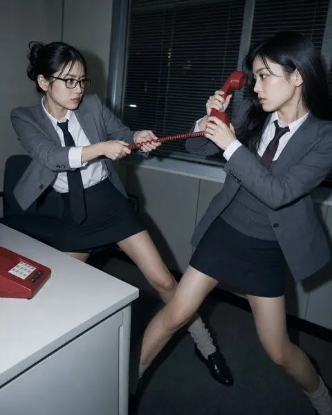 90s japanese office surreal editorial photography