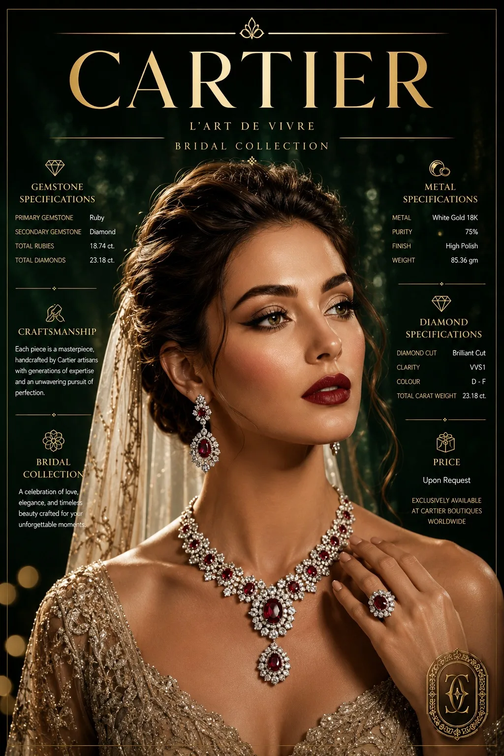 Luxury bridal jewelry campaign poster — After