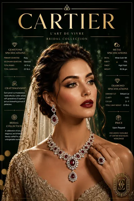 Luxury bridal jewelry campaign poster