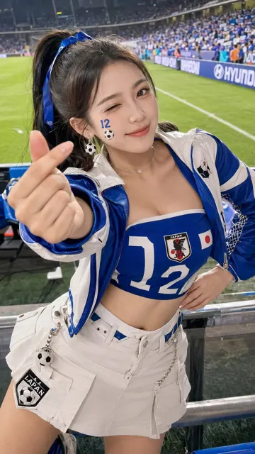 Realistic world cup soccer babe portrait