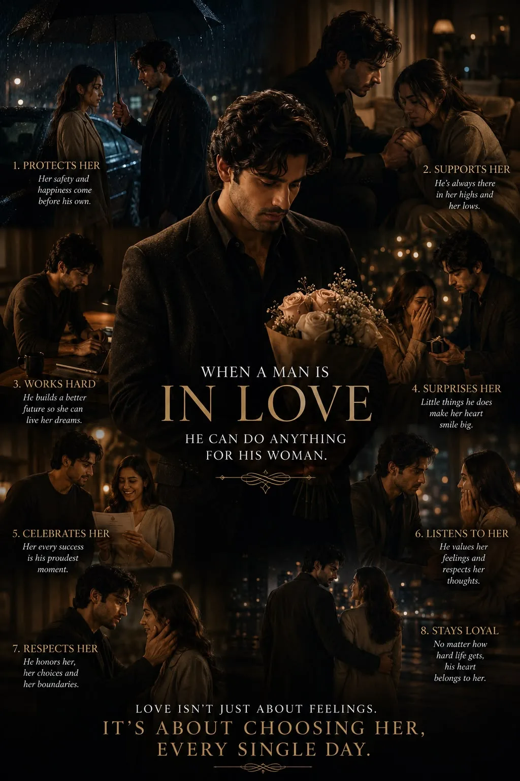 Ultra luxury cinematic romantic collage poster — After