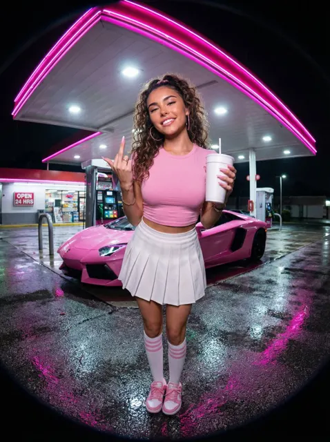 Neon rainy rebel singer