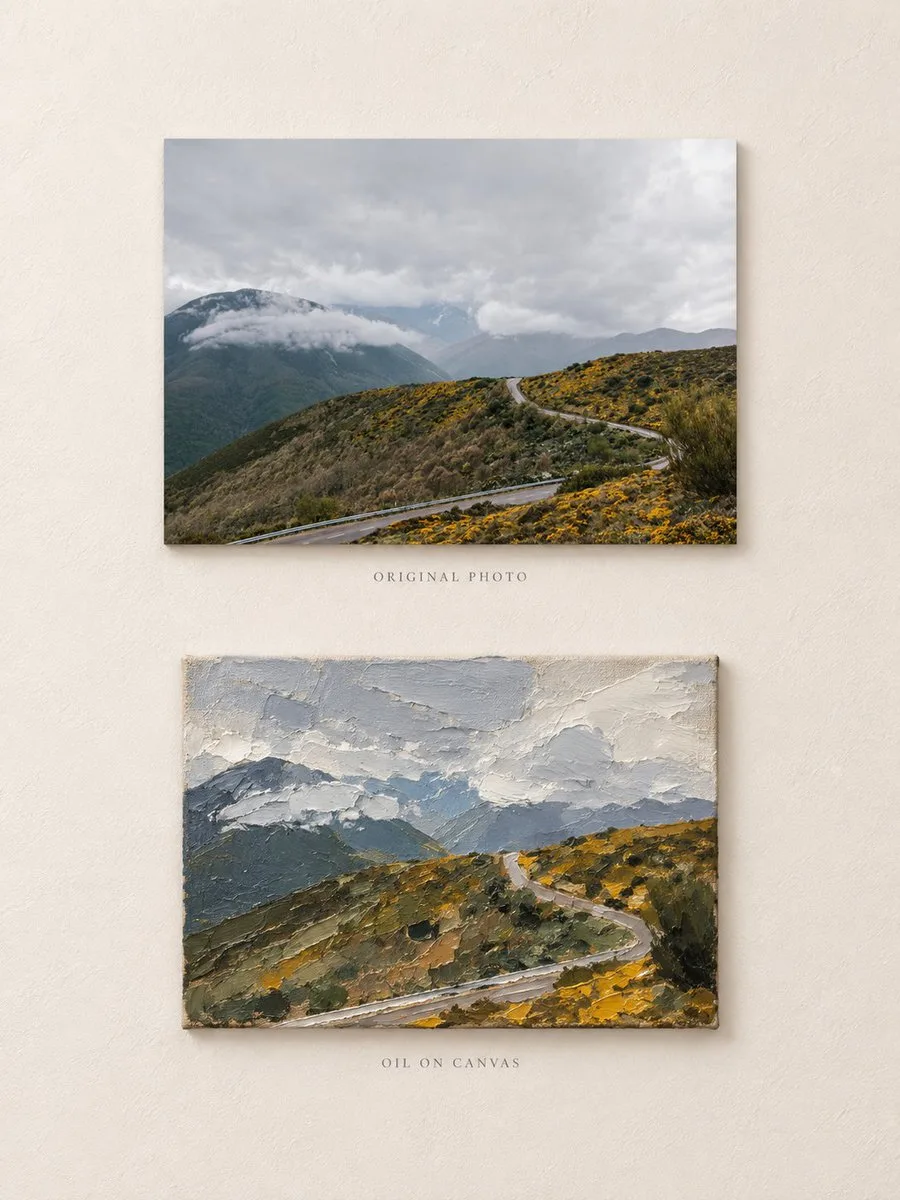 Gallery comparison poster original photo abstract oil — Sonra