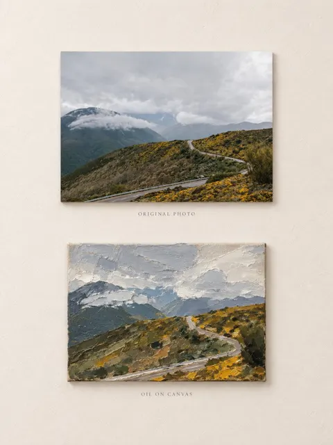 Gallery comparison poster original photo abstract oil