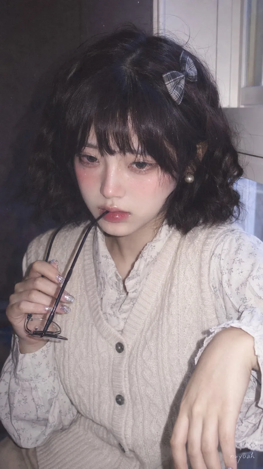 Japanese retro soft focus mobile flash portrait — After
