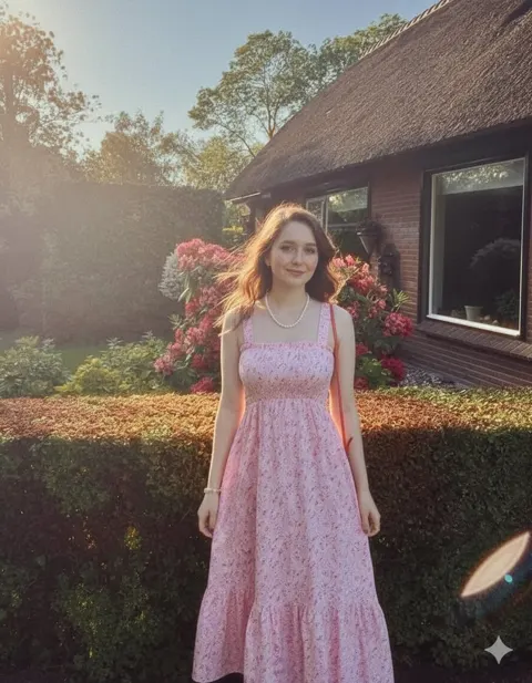 English garden pink dress
