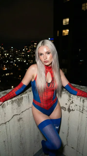 Night rooftop spider blonde