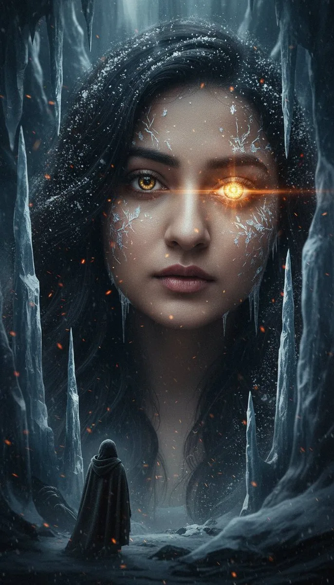 Ice fire dark giant face — After