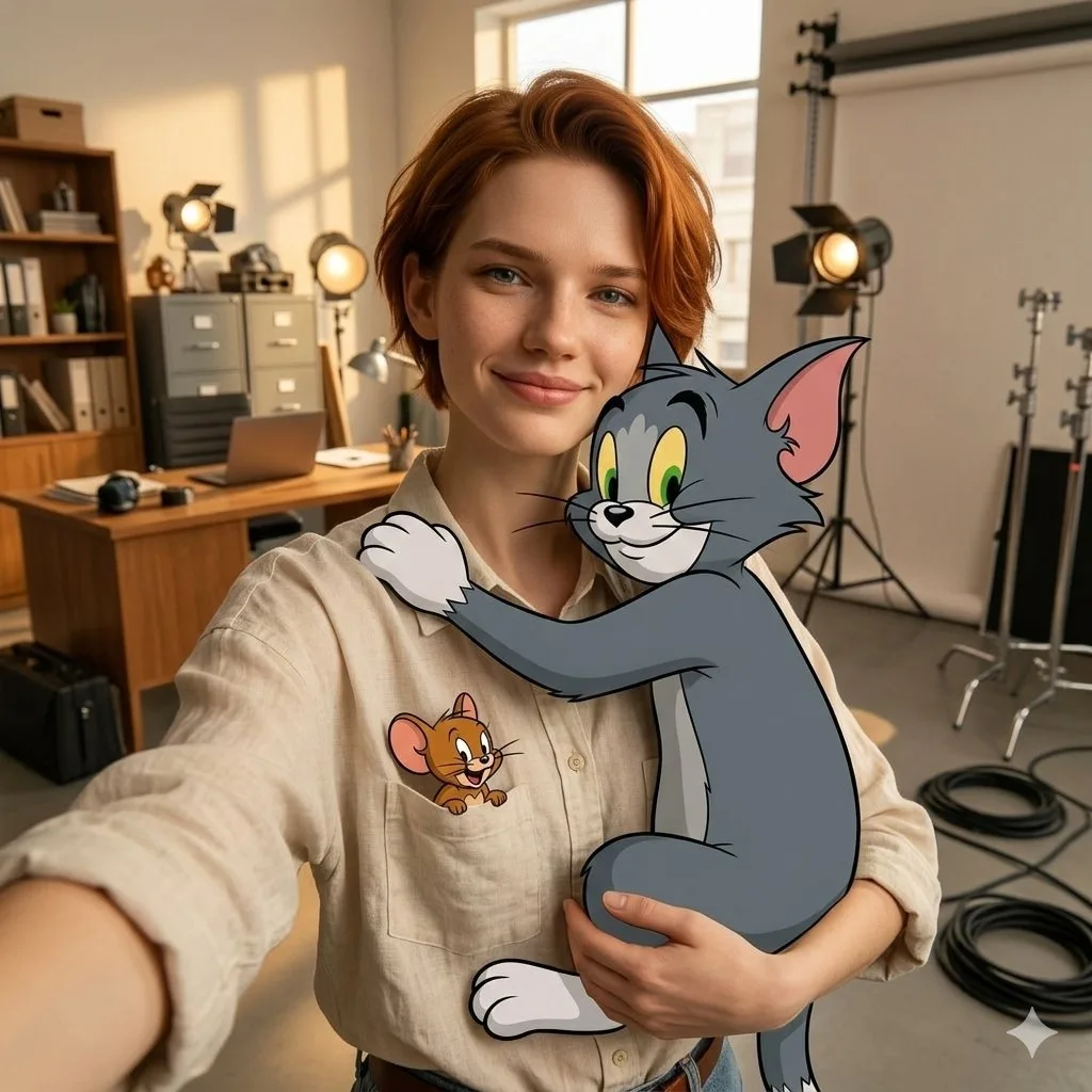 Hugging tom cat selfie — After