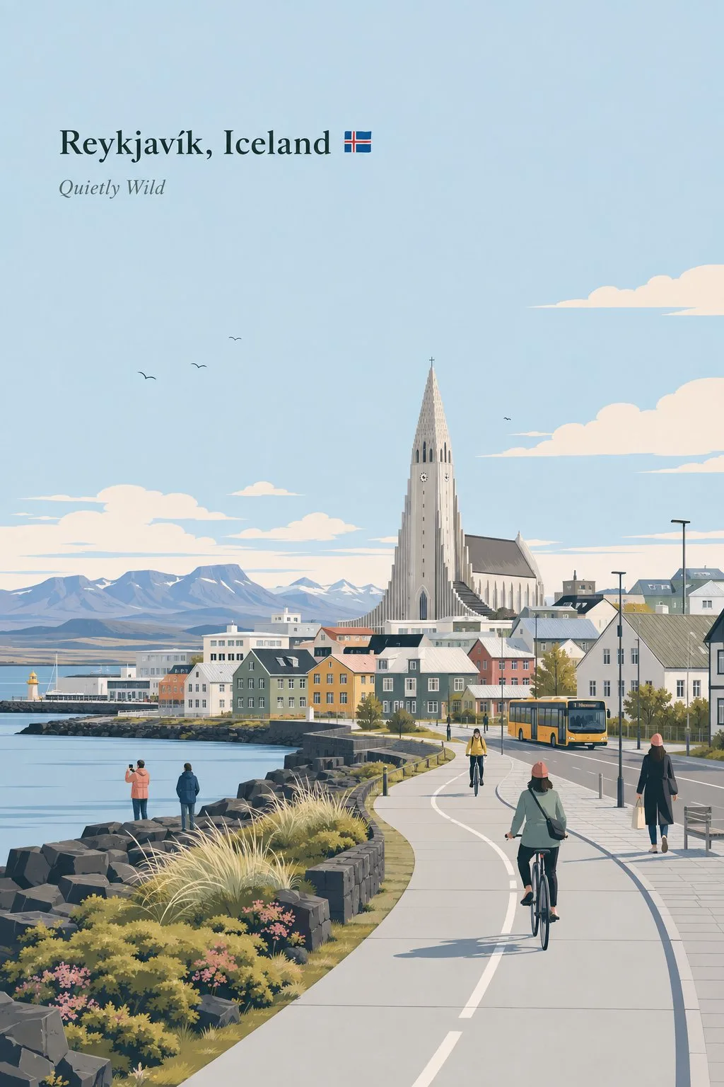 Premium minimalist flat vector travel poster — After