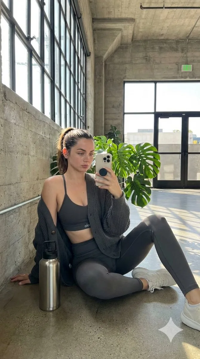 Brutalist space post workout candid — After