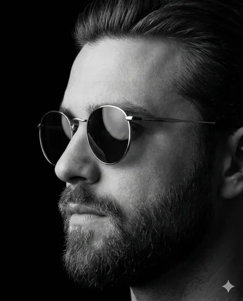Black and white gentleman profile