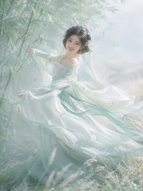 Dynamic oriental flower fairy photography