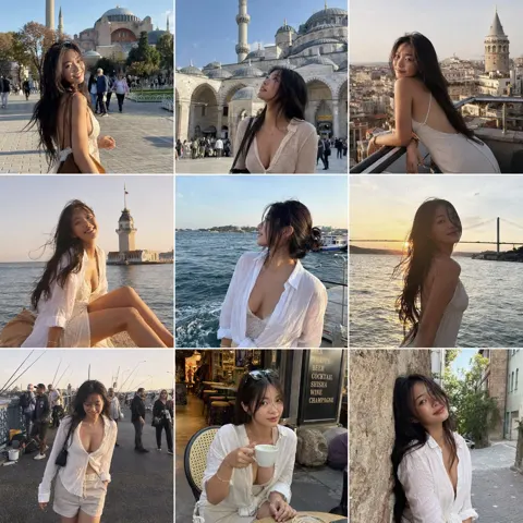 Istanbul travel instagram 3x3 grid woman smartphone style