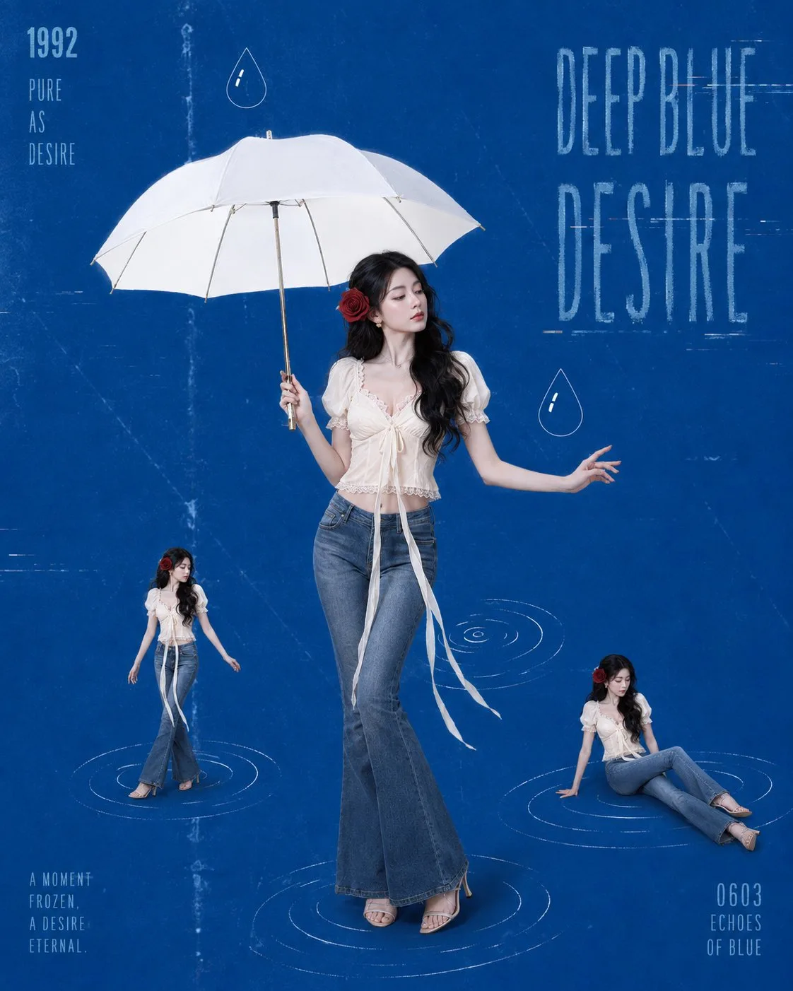 Cobalt blue fashion magazine poster layout — After