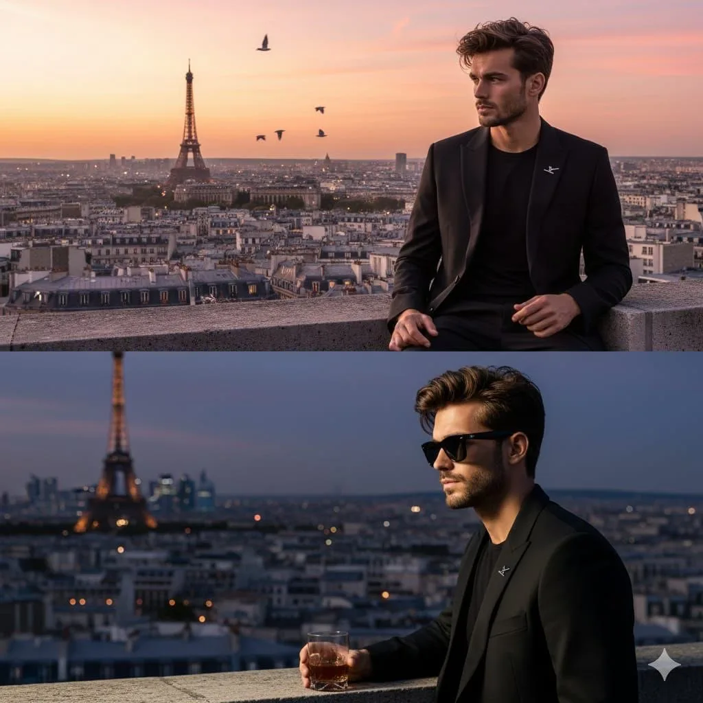 Paris sunset elegant gentleman — Sonra