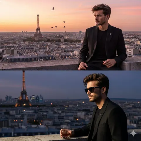 Paris sunset elegant gentleman