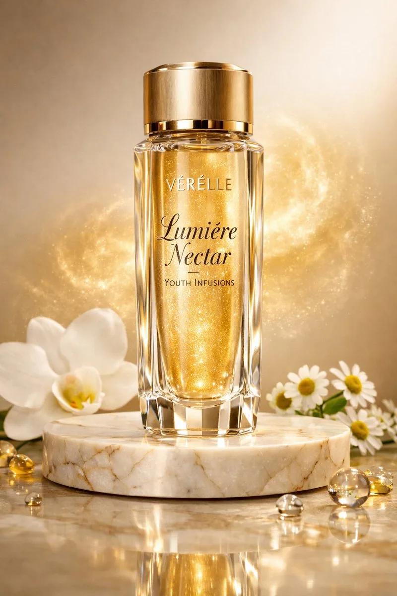 Luxury champagne serum photography — Sonra
