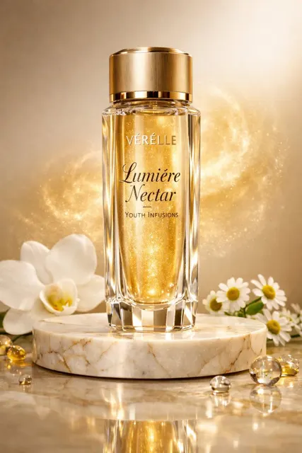 Luxury champagne serum photography
