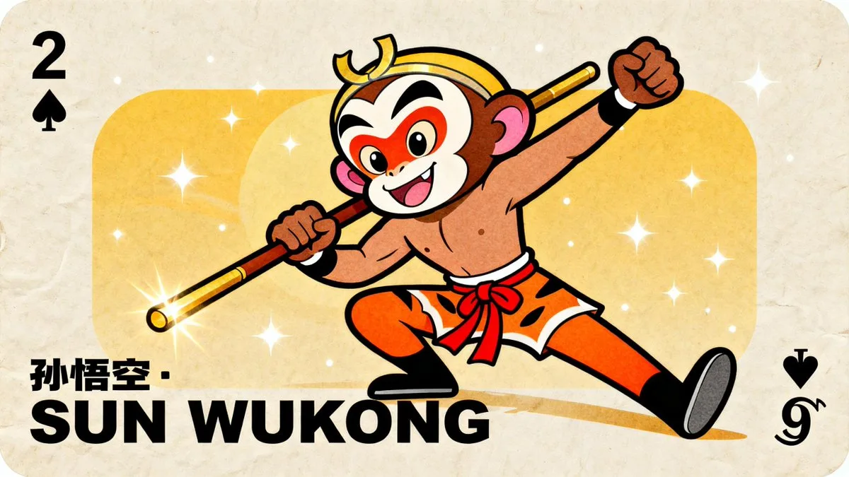 Retro flat sun wukong card — Sonra