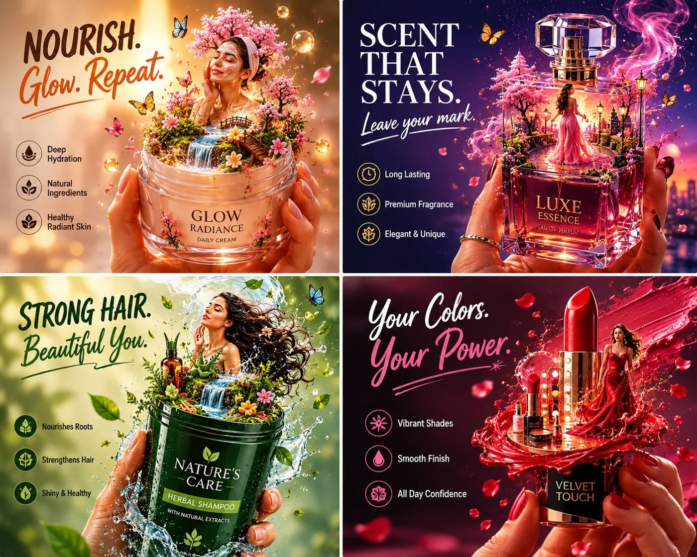 Luxury commercial poster miniature fantasy world — After