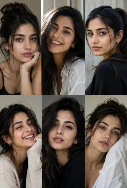 Professional photography grid woman portraits