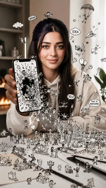 Reality meets doodle creative smartphone photography