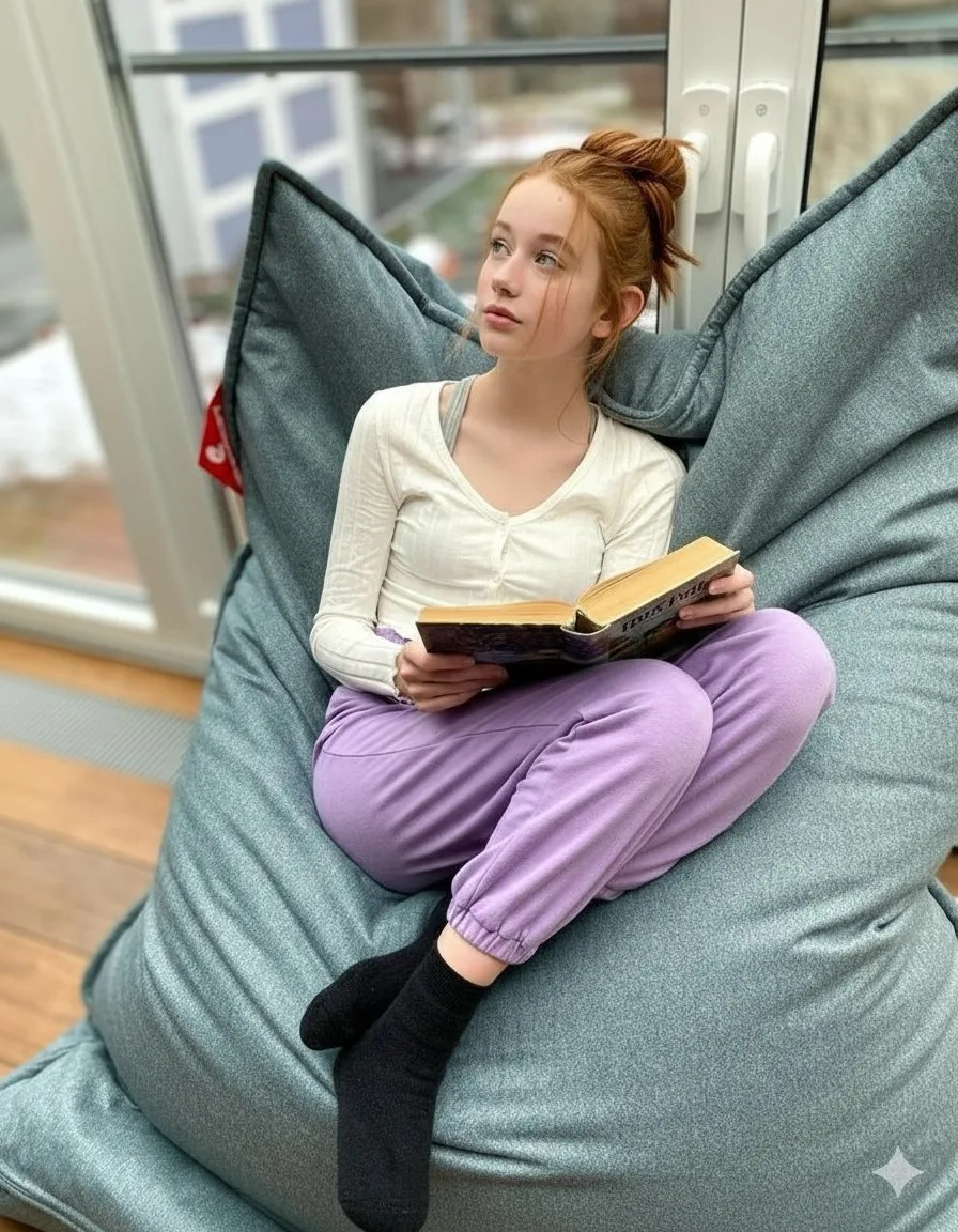 Cozy bean bag winter reading — Sonra