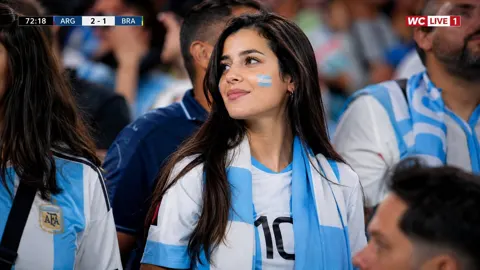 World cup broadcast female fan stadium
