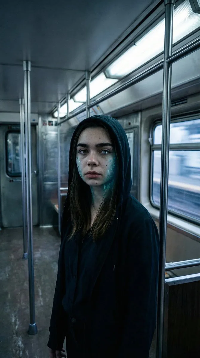 Cyborg transformation subway — After