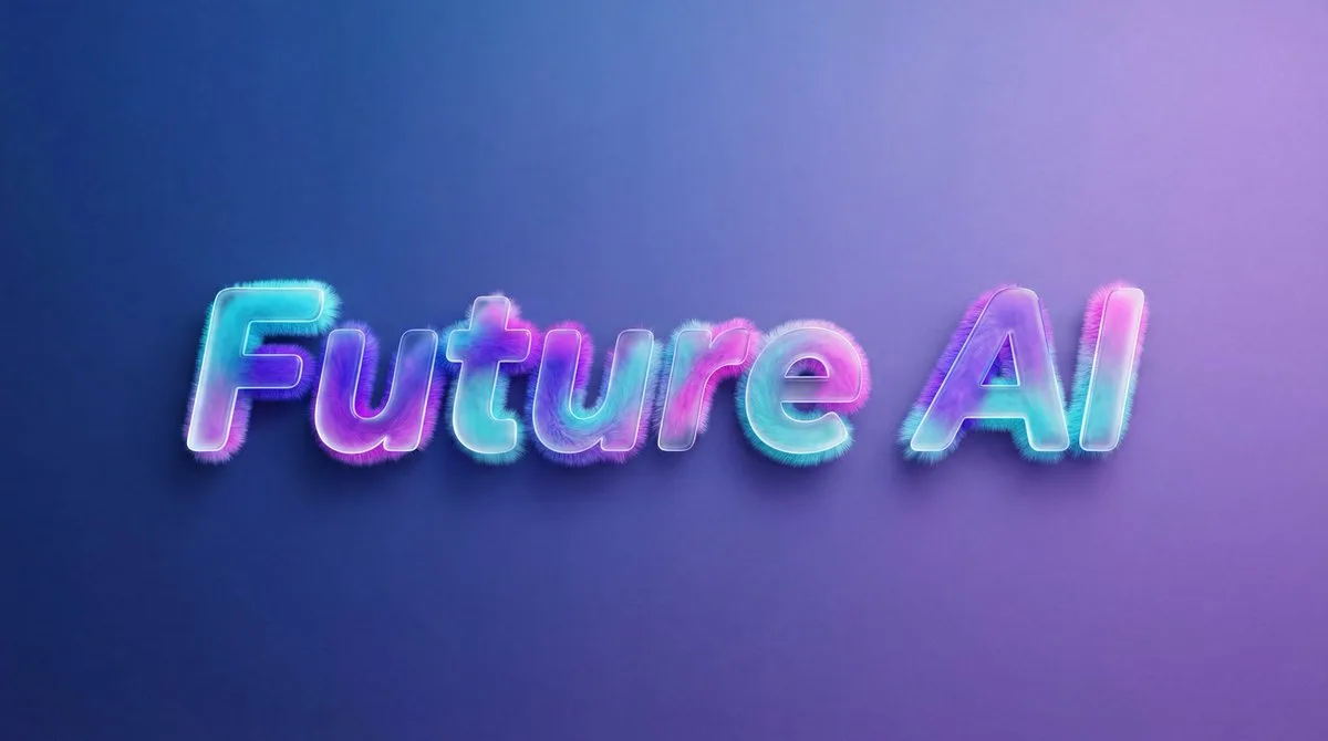 Futuristic fluffy glass text art — Sonra