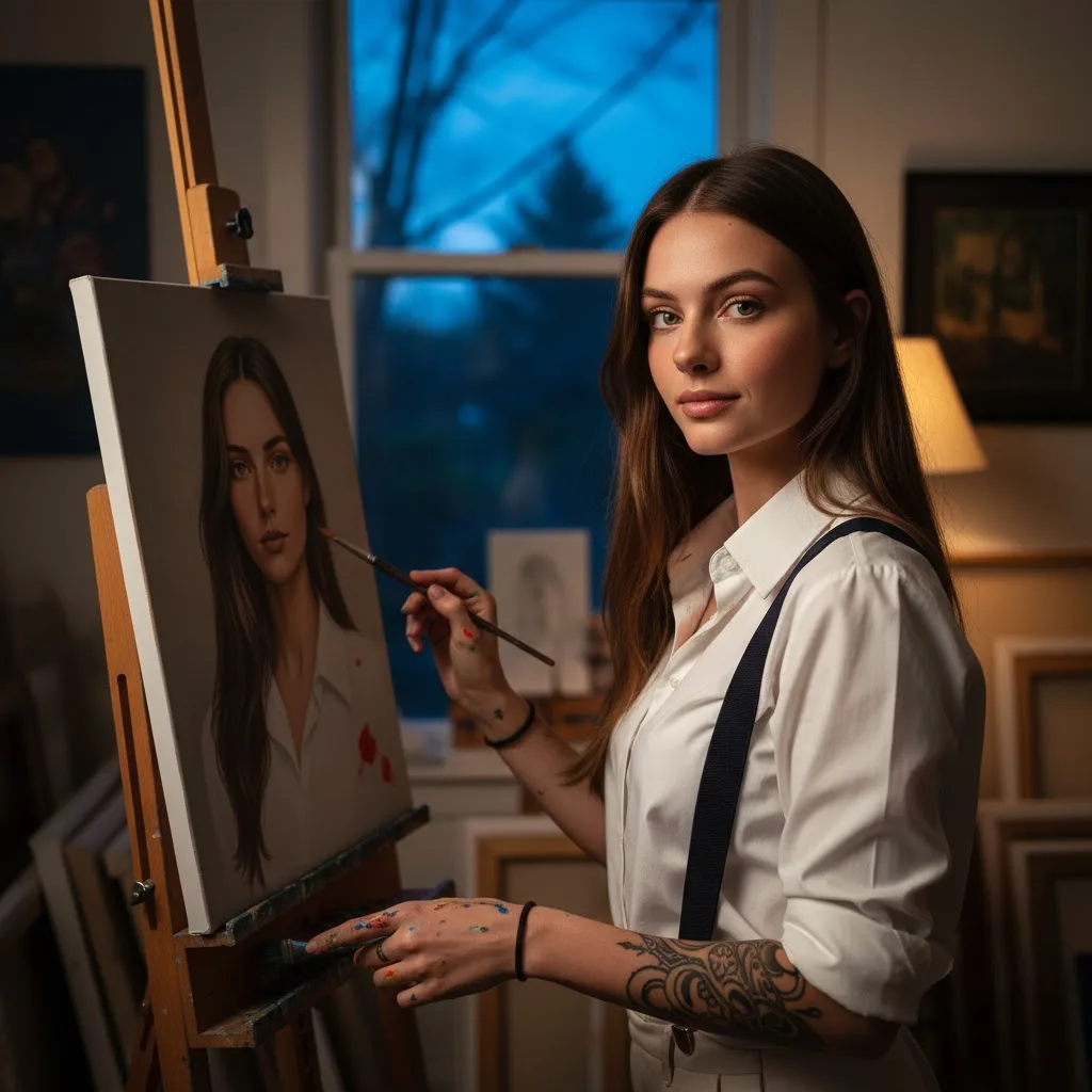 Twilight Reflections – The Artist and Her Canvas Prompt — Sonra