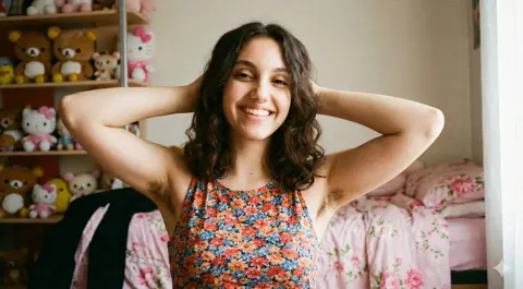 Floral tank girl cozy bedroom