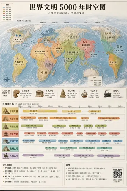 5000 year world civilization map
