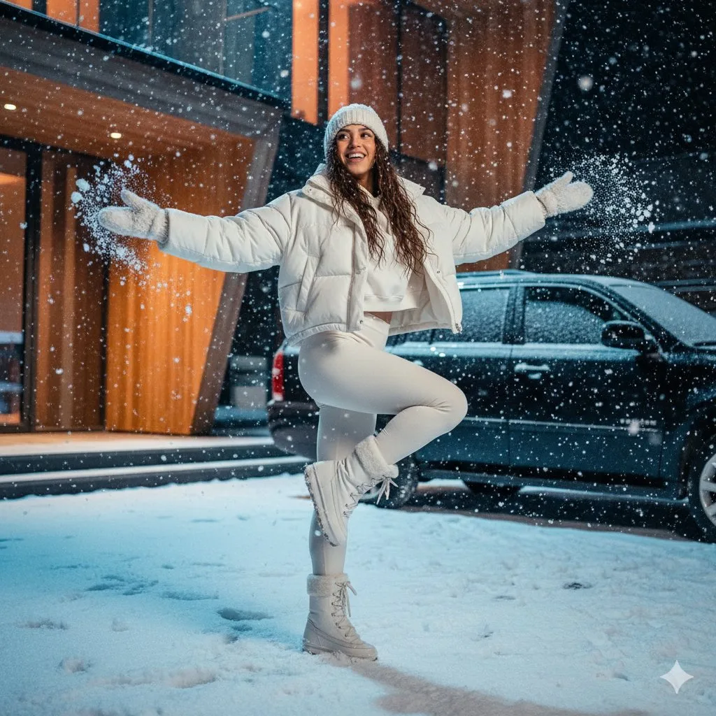 Cinematic snowy fashion blockbuster — After