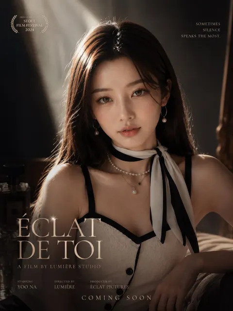 Breathtaking asian woman vintage mansion cinematic poster