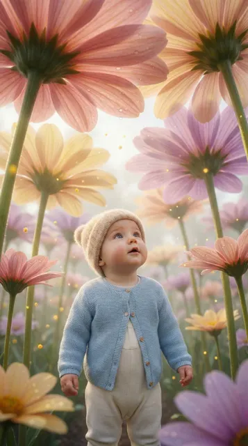 Healing baby giant flower sunlight