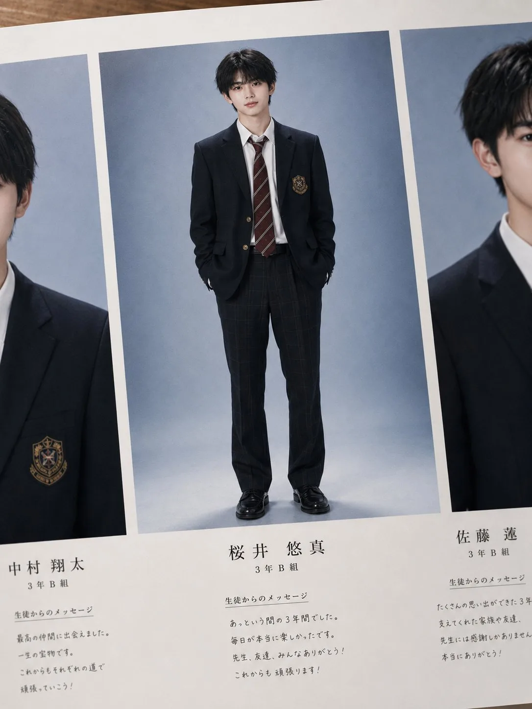 Japanese high school graduation yearbook portrait — After